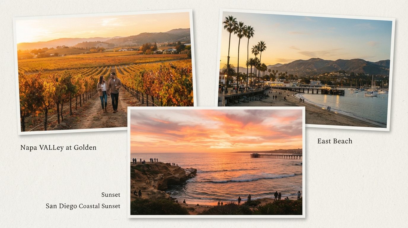 California fall weekend destinations including wine country and the coast