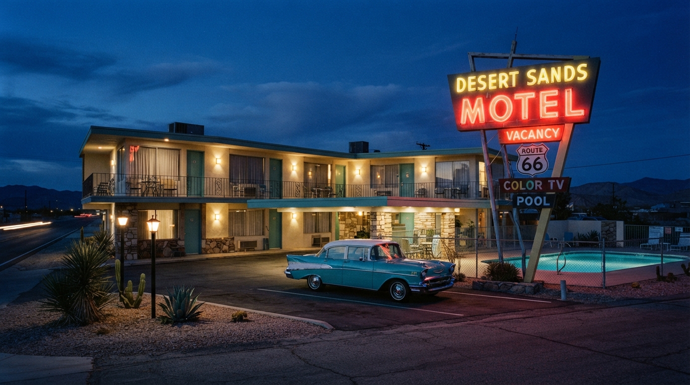 Historic Route 66 motel in Southern California
