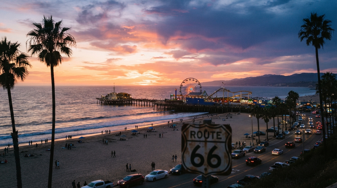 Santa Monica at the end of a Route 66 California road trip
