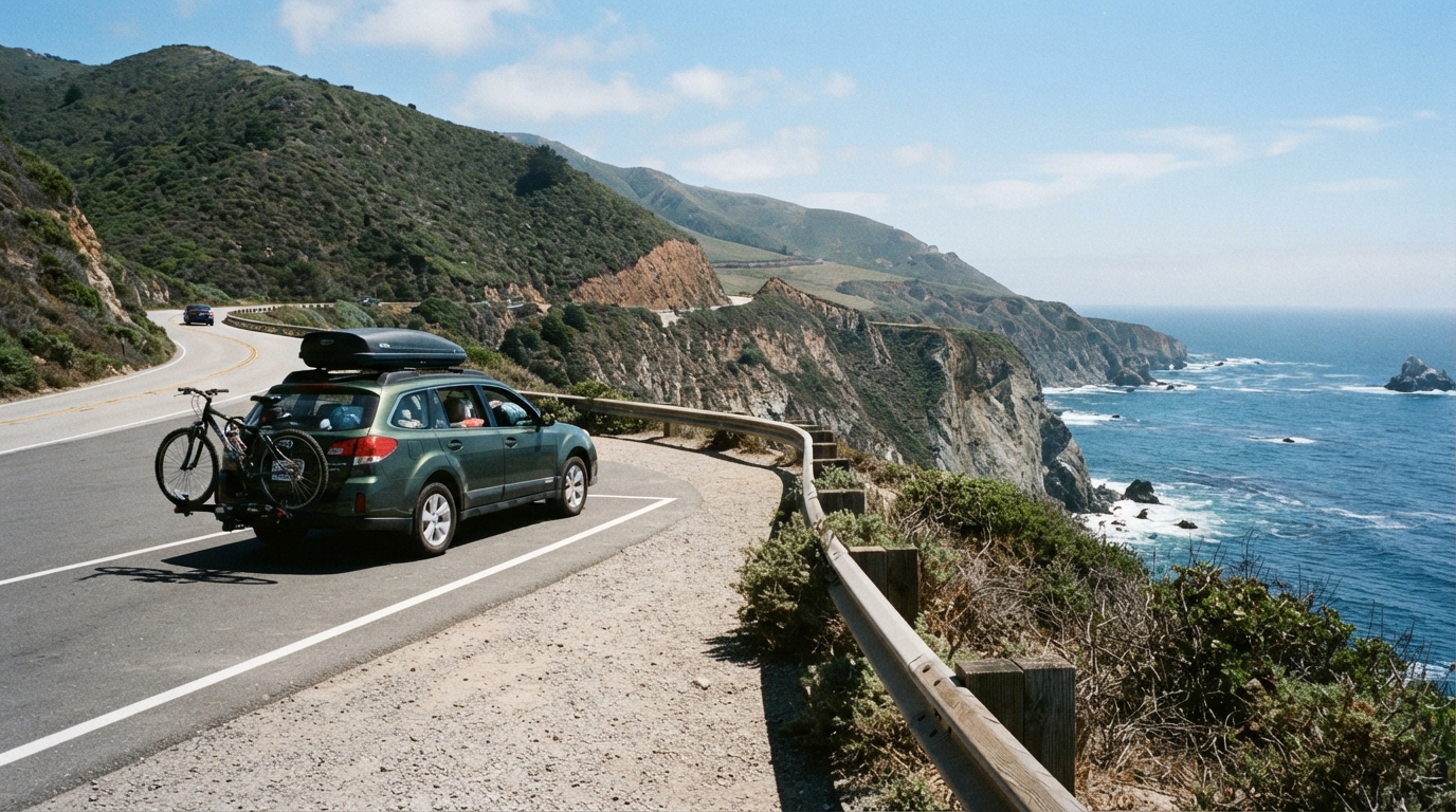 Scenic turnout on Highway 1 in Big Sur California